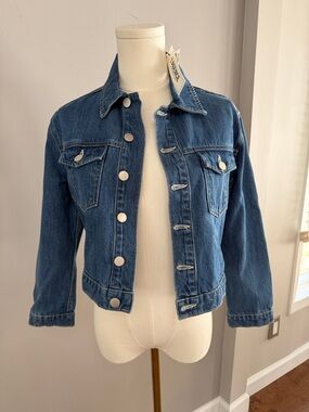 L'agence Classic Blue Denim Jacket nwt